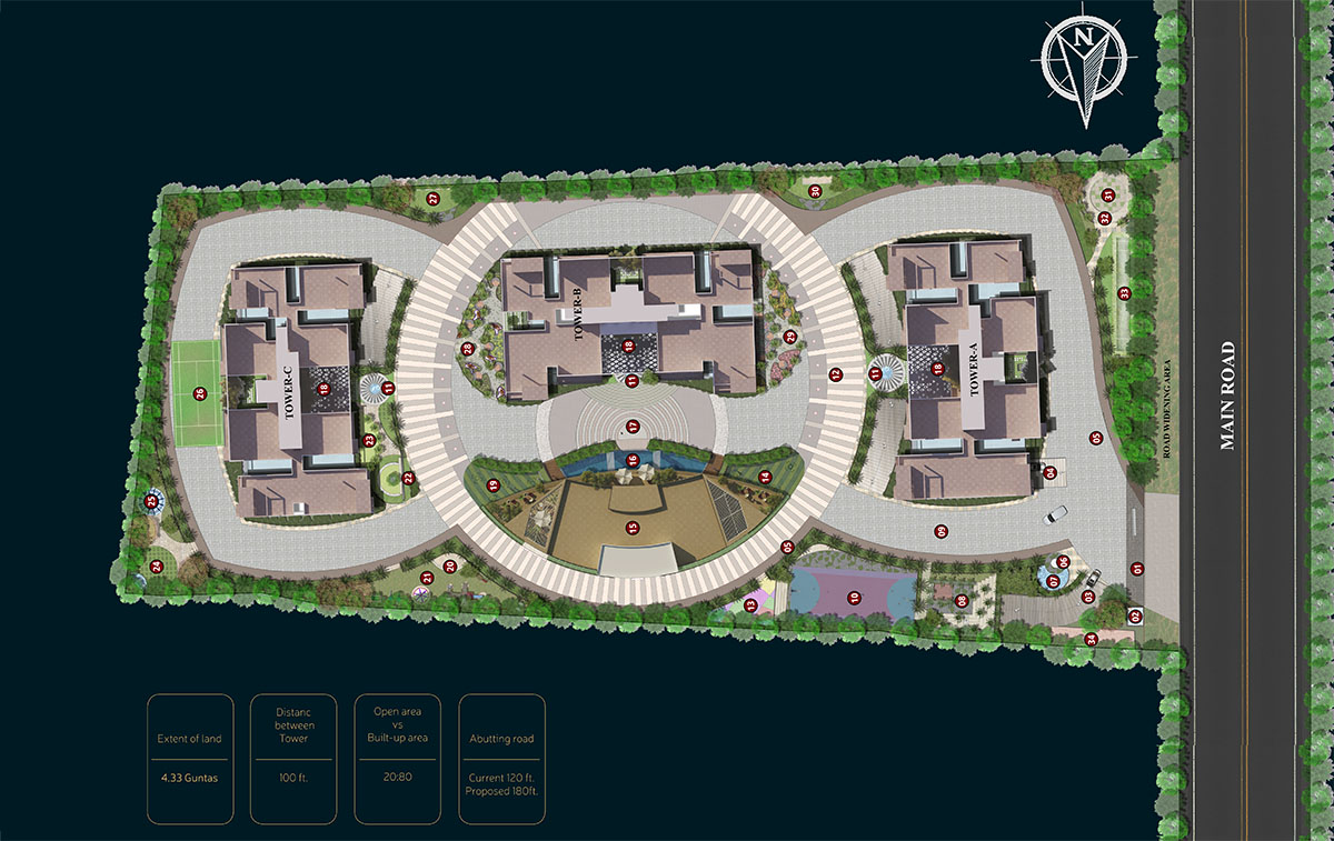 candeur 40 Master Plan Layout with Plot Numbers