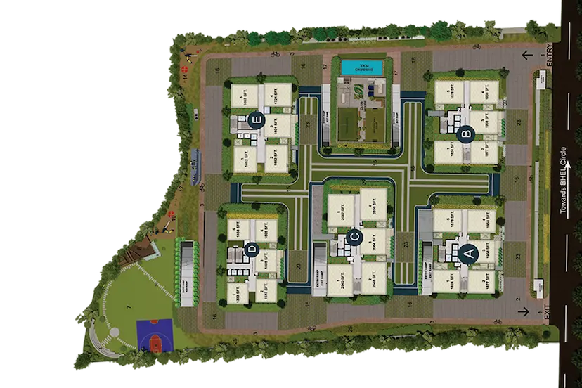 candeur crescent Master Plan Layout with Plot Numbers