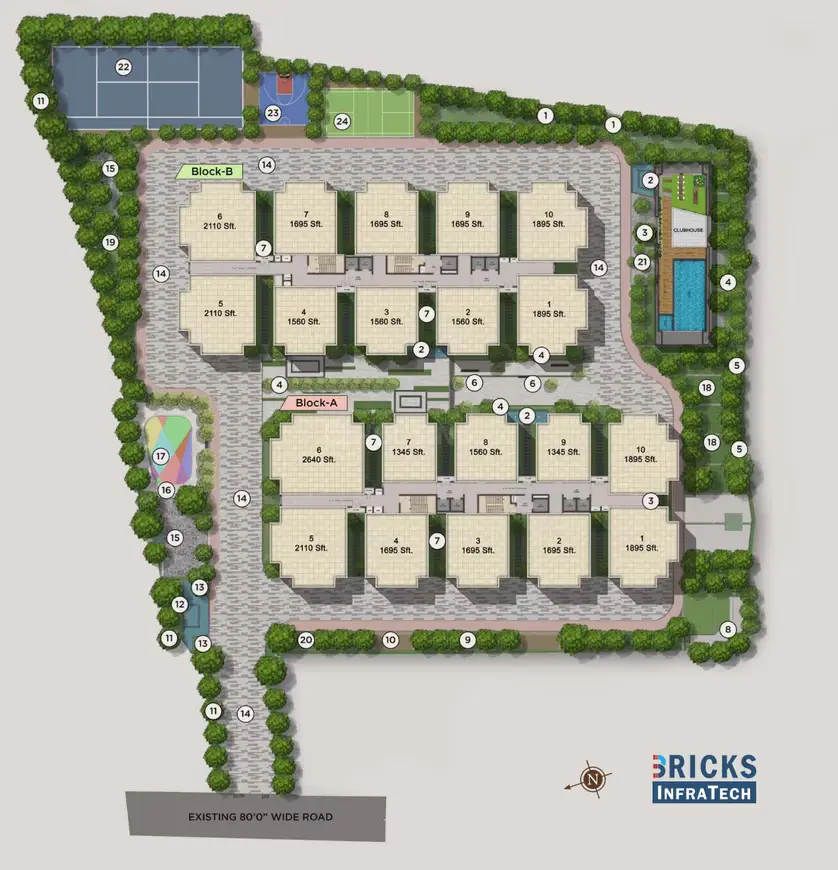 Cyberwoods Master Plan Layout with Plot Numbers