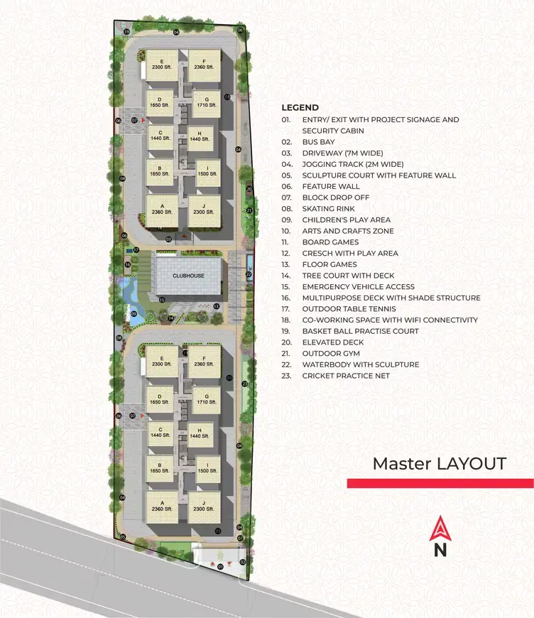 jain the arc Master Plan Layout with Plot Numbers