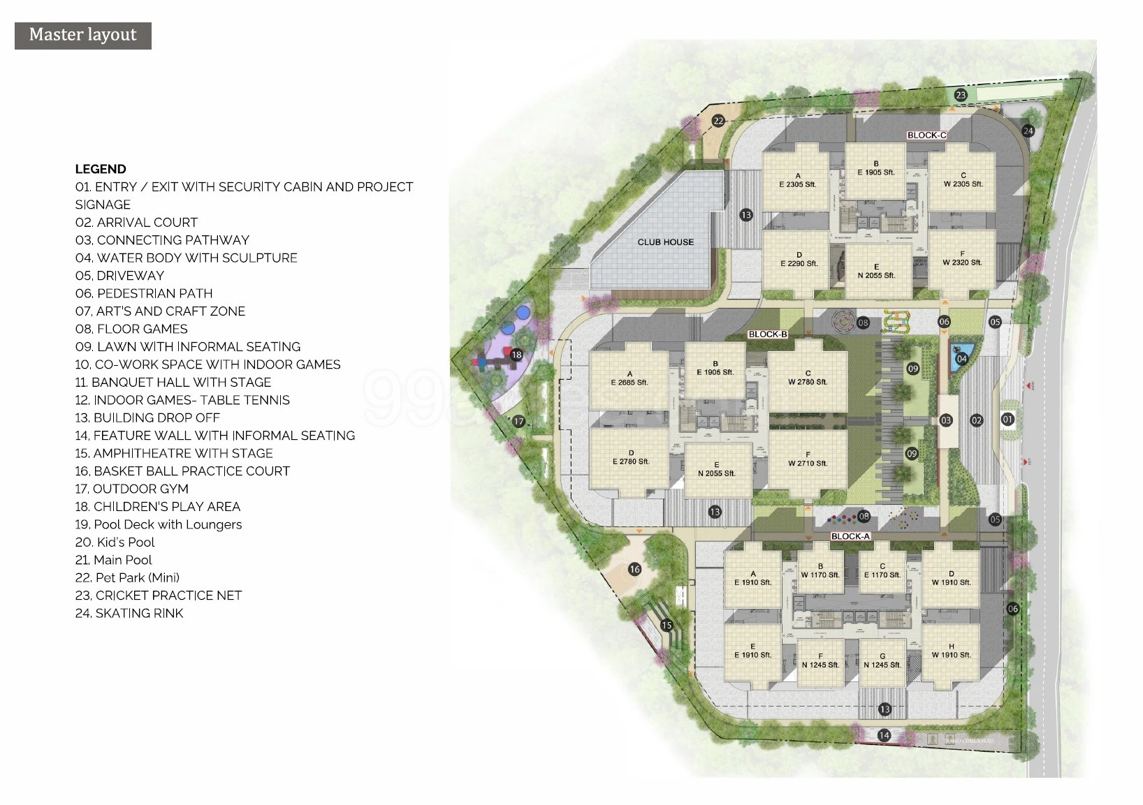 Jain sri ram Gardens Master Plan Layout with Plot Numbers