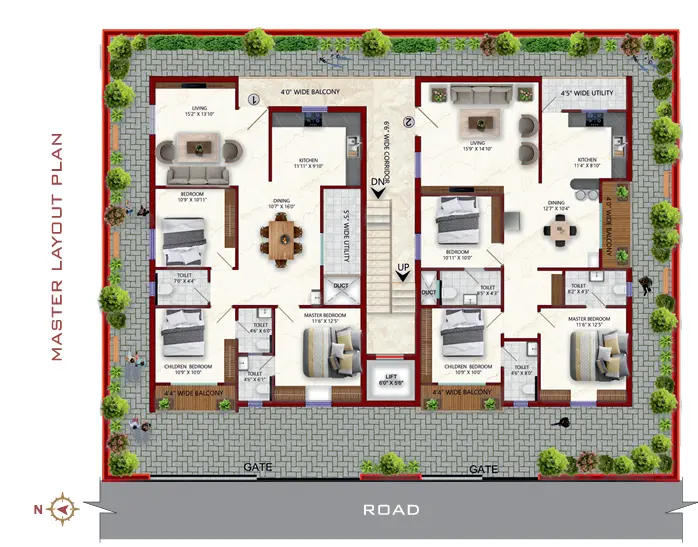 Sarath-recidency Master Plan Layout with Plot Numbers