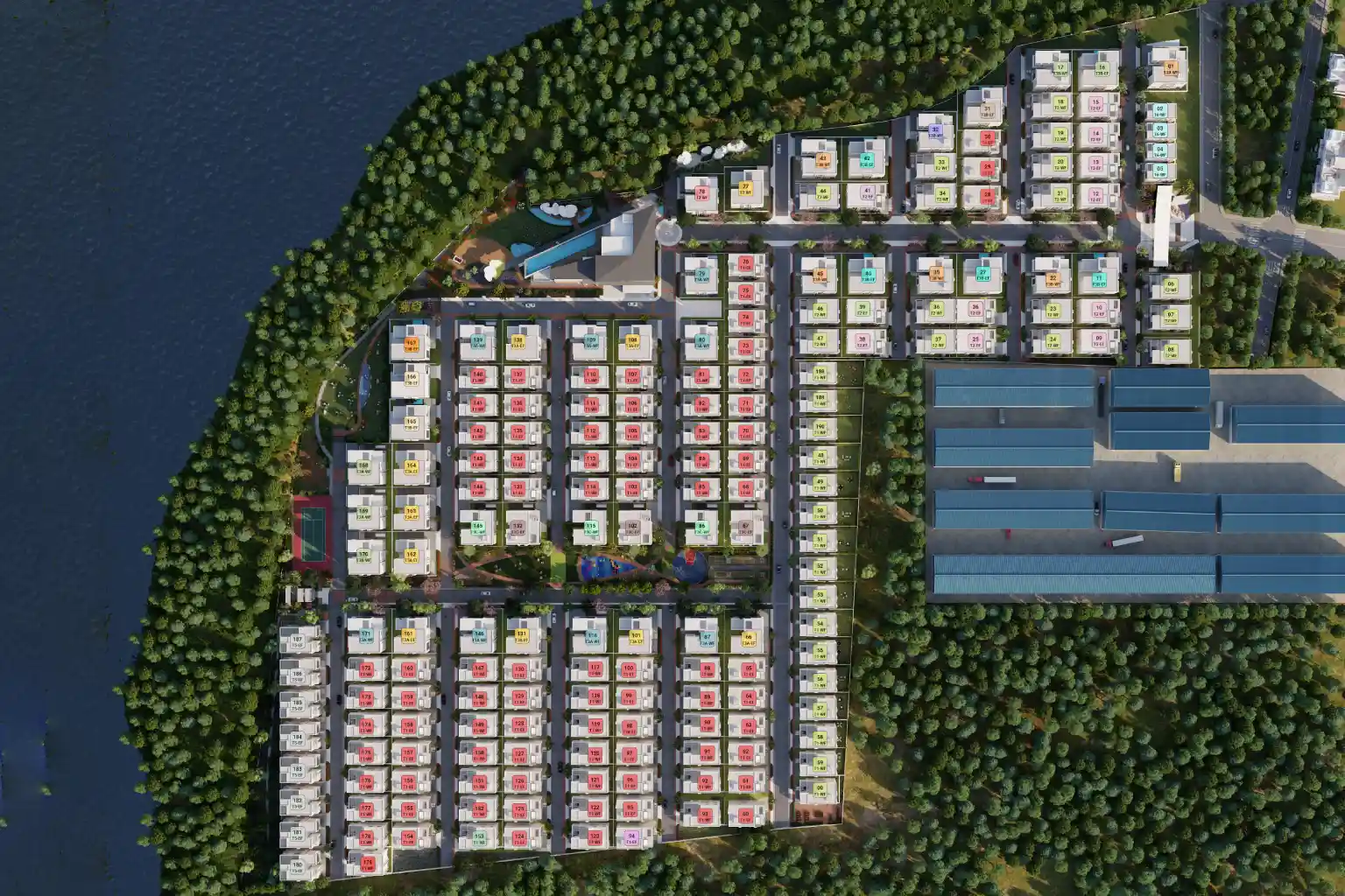 The boat club Master Plan Layout with Plot Numbers