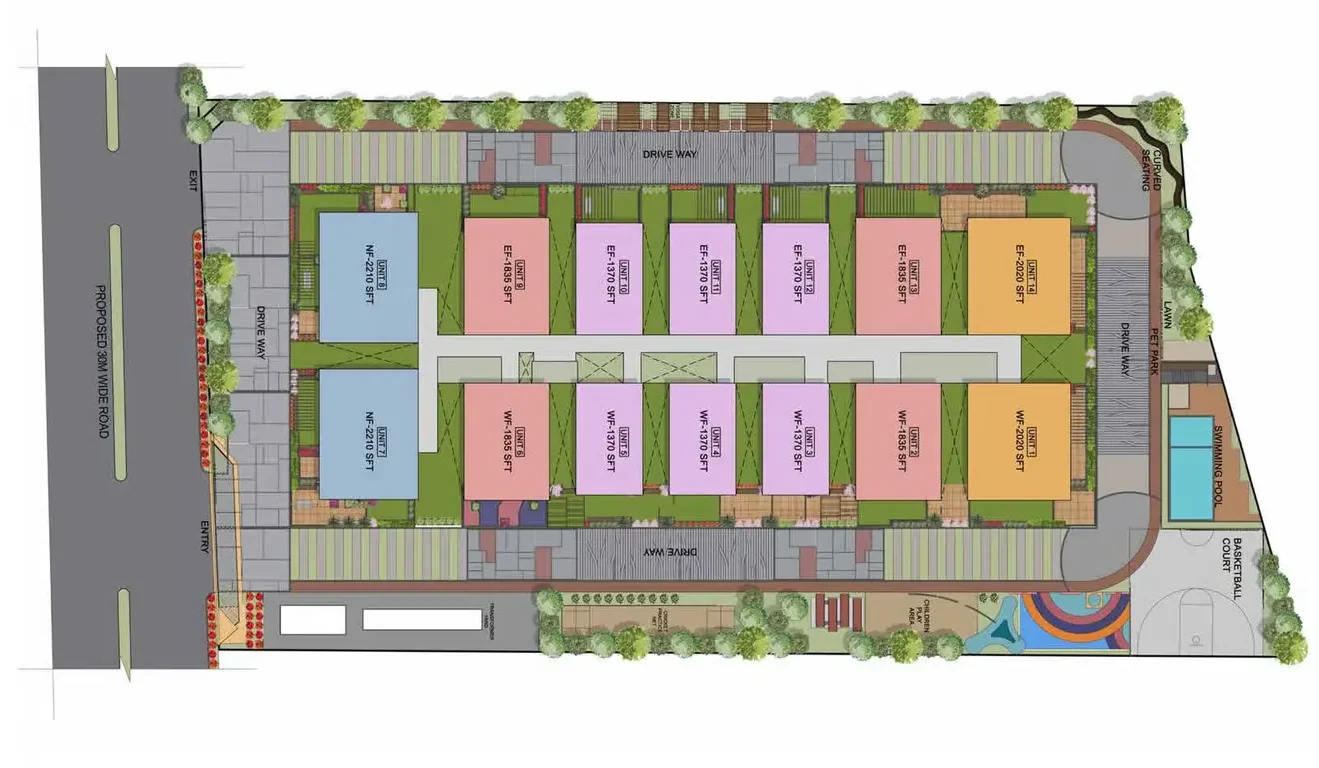 Urabn Abode Master Plan Layout with Plot Numbers