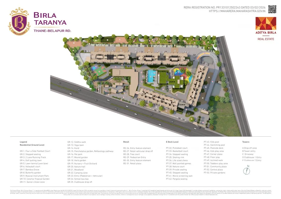 brila-taranya-thane-mumbai Master Plan Layout with Plot Numbers