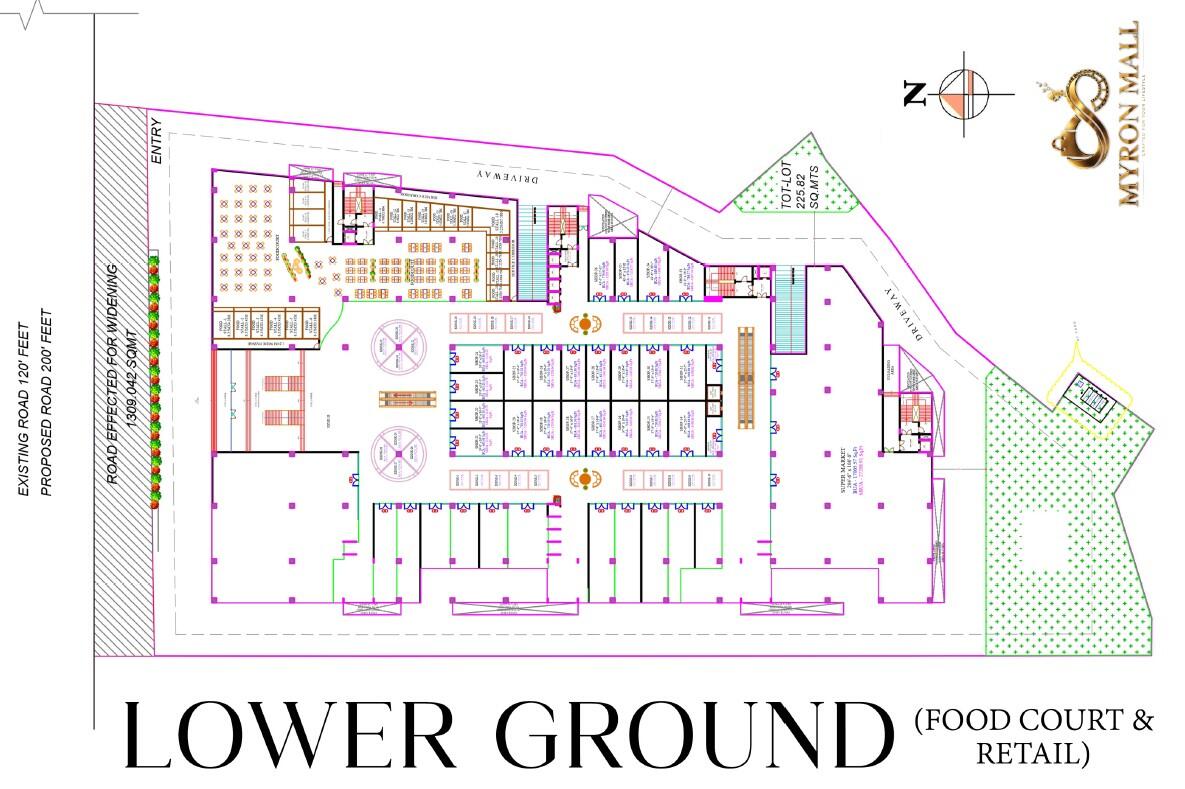 Myron Mall Master Plan Layout with Plot Numbers